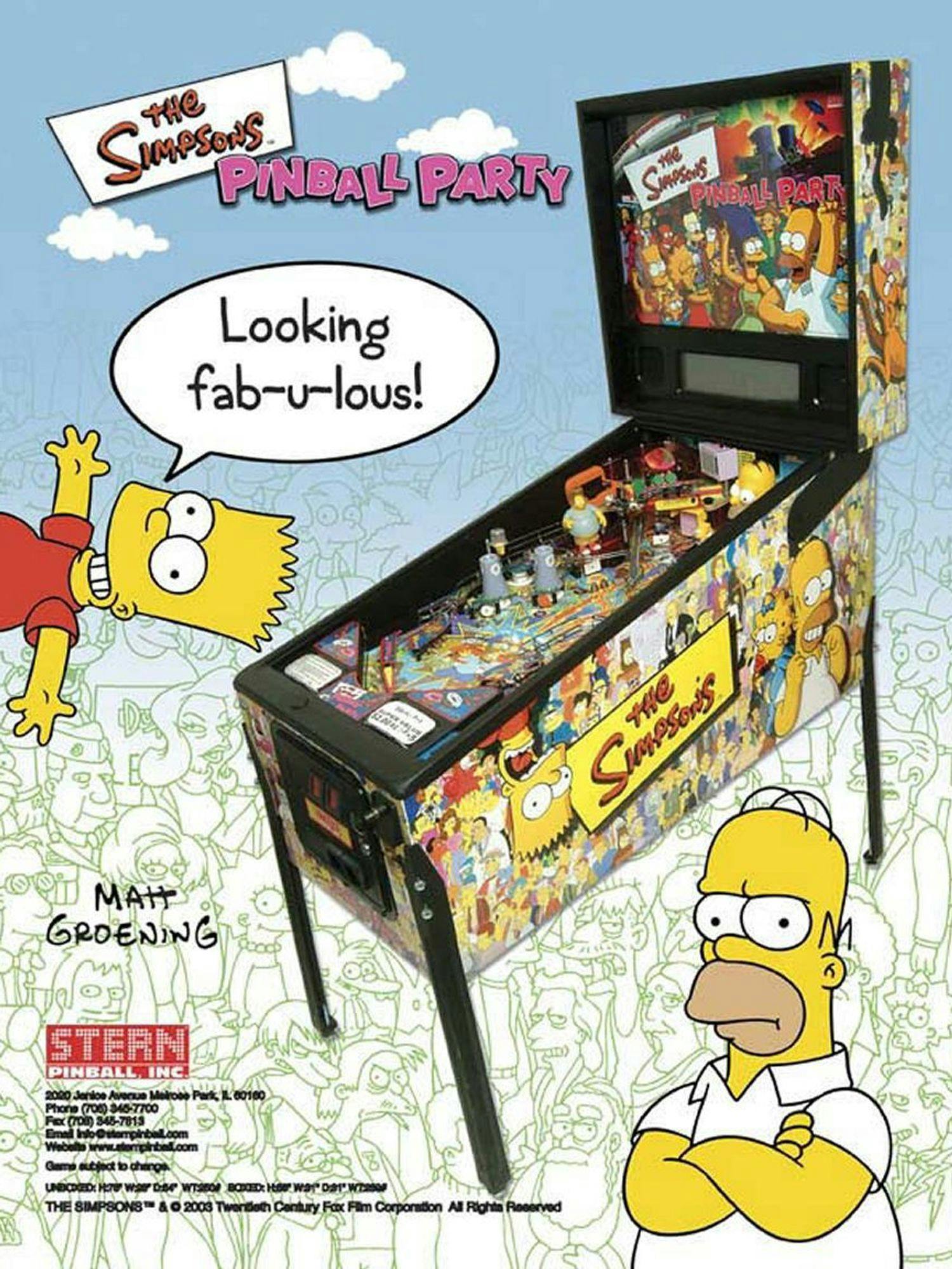 The Simpsons Pinball Party Flyer Vorderseite